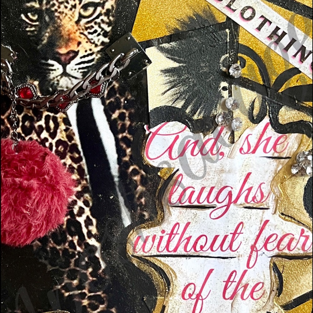 Proverbs 31 & Pearls, Diamonds Leopard Pop Out Collage Art - Picture 11 of 17
